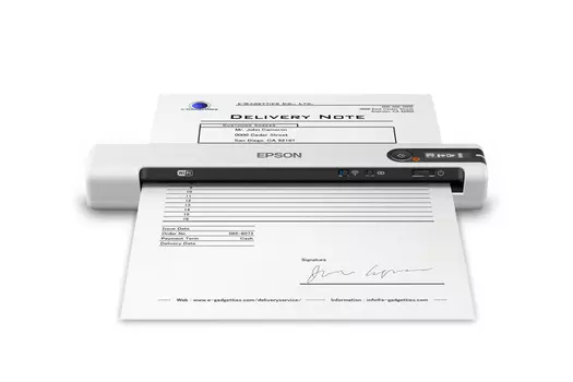 Сканер портативный Epson WorkForce DS-80W, A4, CIS, 600x600dpi, ч/б 4 стр/мин,цв. 4 стр/мин, 24 бит, Wi-Fi, USB (B11B253402)