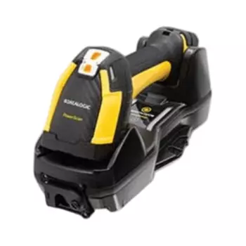Сканер штрих-кода Datalogic PowerScan PM9600, ручной, CMOS, USB, беспроводной, 1D/2D, кабель, блок питания, базовая станция, черный/желтый, IP67 (PM9600-SR433RBK10)