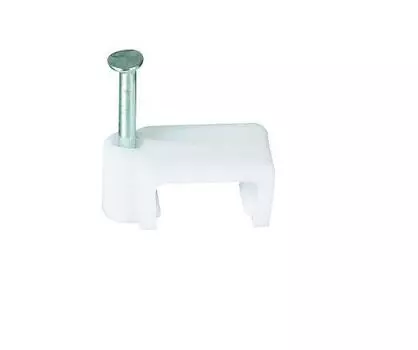 Скоба для кабеля HLT, 19 см x 170 мм, 100 шт., скоба 12мм плоская пластиковая, белый (084-07-26)