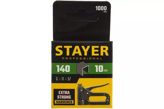 Скобы Stayer, тип: 140/G/11/57, 1.06 см x 1 см (31610-10) 1000 шт