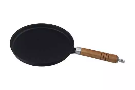 Сковорода блинная Mallony CP-23 23 см, чугун, съемная ручка, черный без крышки (985039)