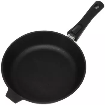 Сковорода Камская посуда 26 см, чугун, съемная ручка, черный без крышки (C6060)