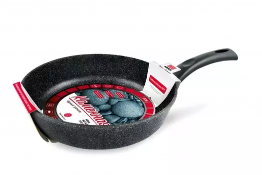 Сковорода НеваМеталлПосуда 28см, алюминий, антипригарное покрытие, черный без крышки (18128)