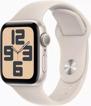 Смарт-часы Apple Watch SE 2023 A2722, 40мм, S/M OLED LTPO, сияющая звезда (MR9V3LL/A)