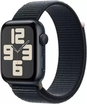 Смарт-часы Apple Watch SE 2023 A2723, 44мм M/L OLED LTPO, тёмная ночь (MRE93LL/A)
