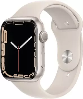 Смарт-часы APPLE Watch Series 7 45mm A2474 OLED LTPO, сияющая звезда (MKN63ZP/A)