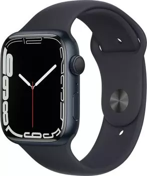 Смарт-часы APPLE Watch Series 7 45mm A2474 OLED LTPO, темная ночь (MKN53ZP/A)