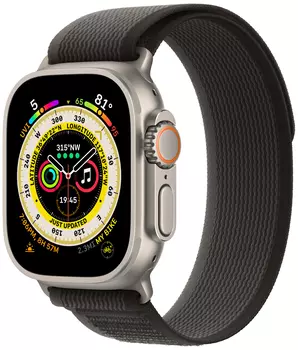 Смарт-часы Apple Watch Ultra A2622 49мм M/L OLED, титановый/черно-серый Trail Loop (MQF53LL/A)