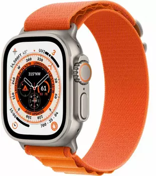 Смарт-часы Apple Watch Ultra A2622 49мм M OLED, титановый/оранжевый Alpine Loop (MQEU3LL/A)