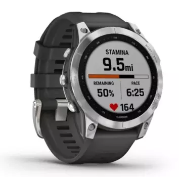 Смарт-часы Garmin Fenix 7, 1.3", серебристый/серый (010-02540-01)