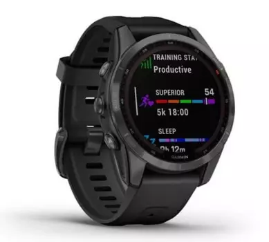 Смарт-часы Garmin Fenix 7s Sapphire Solar, 1.2", черный/темно-серый (010-02539-25)