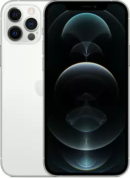 Смартфон Apple iPhone 12 Pro, 6.1" 1170x2532 OLED, Apple A14 Bionic, 6Gb RAM, 256Gb, 3G/4G/5G, NFC, Wi-Fi, BT, 3xCam, 2-Sim, Lightning, iOS 14, серебристый (FGMQ3AA/A) восстановленный
