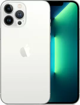 Смартфон Apple iPhone 13 Pro Max A2643, 6.7" 1284x2778 OLED, Apple A15 Bionic, 128Gb, 3G/4G/5G, NFC, Wi-Fi, BT, 3xCam, 2-Sim (nano SIM+eSIM), Lightning, iOS 15, серебристый (MLL73QL/A)