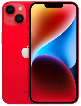 Смартфон Apple iPhone 14 Plus, 6.7" 2778x1284 OLED, Apple A15 Bionic, 6Gb RAM, 128Gb, 3G/4G/5G, NFC, Wi-Fi, BT, 2xCam, 2-Sim, Lightning, iOS 16, красный (MQ393CH/A)