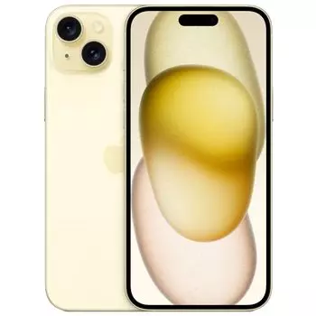 Смартфон Apple iPhone 15 Plus A3096, 6.7" 1290x2796 OLED, Apple A16 Bionic, 256Gb, 3G/4G/5G, NFC, Wi-Fi, BT, 2xCam, 2-Sim, USB Type-C, iOS 17, желтый (MVJL3CH/A)