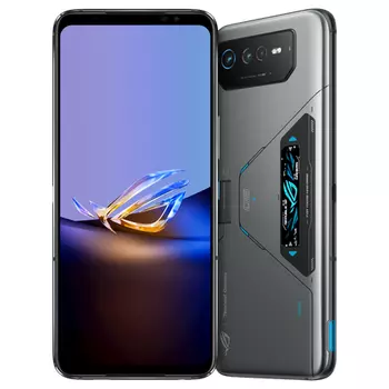 Смартфон ASUS ROG 6D Ultimate, 6.78" 1080x2448 OLED, MediaTek Dimensity 9000+, 16Gb RAM, 512Gb, 3G/4G/5G, NFC, Wi-Fi, BT, 3xCam, 2-Sim, 6000 мАч, USB Type-C, Android 13, серый (90AI00D1-M00080)