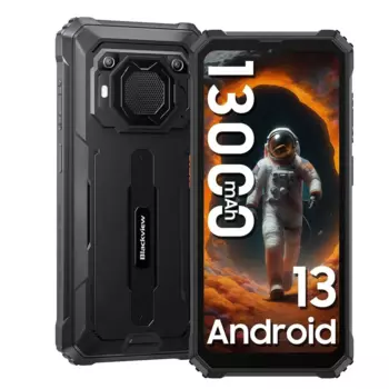 Смартфон Blackview BV6200 PRO, 6.56" 1612x720 IPS, MediaTek Helio P35, 6Gb RAM, 128Gb, 3G/4G, NFC, Wi-Fi, BT, 2xCam, 2-Sim, 13 А·ч, USB Type-C, Android 13, черный, ударопрочный корпус (BV6200PRO-6128BLA)