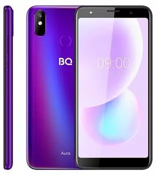 Смартфон BQ 6022G Aura, 5.99" 480x960 IPS, MediaTek MT6580M, 2Gb RAM, 16Gb, 3G, Wi-Fi, BT, Cam, 2-Sim, 2000 мА⋅ч, Micro-USB, Android 9.0, фиолетовый