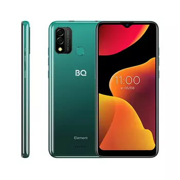 Смартфон BQ 6645L Element, 6.52" IPS, Unisoc SC9863, 3Gb RAM, 32Gb, 3G/4G, Wi-Fi, BT, 2xCam, 2-Sim, 4000 мА⋅ч, Micro-USB, Android 11, зеленый