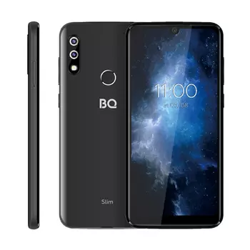 Смартфон BQ Slim, 6.09" 720x1560 IPS, MediaTek MTK6761, 2Gb RAM, 16Gb, 3G/4G, Wi-Fi, BT, 2xCam, 2-Sim, 3500mAh, USB Type-C, Android 11 Go, черный (6061L)