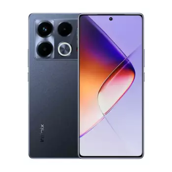 Смартфон Infinix NOTE 40, 6.78" 2436x1080 AMOLED, MediaTek Helio G99 Ultimate, 8Gb RAM, 256Gb, 3G/4G, NFC, Wi-Fi, BT, 3xCam, 2-Sim, 5000 мАч, USB Type-C, Android 14, черный (10054554)