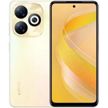 Смартфон Infinix SMART 8 Pro, 6.6" 1612x720 IPS, MediaTek Helio G36, 4Gb RAM, 256Gb, 3G/4G, Wi-Fi, BT, 2xCam, 2-Sim, 5000 мАч, USB Type-C, Android 13, золотистый