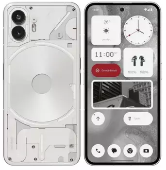 Смартфон Nothing Phone 2, 6.7" 1080x2412 AMOLED, Qualcomm Snapdragon 8+ Gen 1, 12Gb RAM, 512Gb, 3G/4G/5G, NFC, Wi-Fi, BT, 2xCam, 2-Sim, 4700 мАч, USB Type-C, Android 13, белый (A10400029)