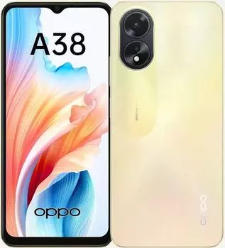 Смартфон OPPO A38, 6.56" 1612x720 IPS, MediaTek Helio G85, 4Gb RAM, 128Gb, 3G/4G, NFC, Wi-Fi, BT, 2xCam, 2-Sim, 5000 мАч, USB Type-C, Android 13, золотистый (OPP-2579.4-128.GD)