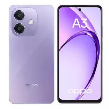 Смартфон OPPO A3, 6.67" 1604x720 IPS, Qualcomm Snapdragon 6s 4G Gen 1, 6Gb RAM, 256Gb, 3G/4G, NFC, Wi-Fi, BT, 2xCam, 2-Sim, 5100 мАч, USB Type-C, Android 14, фиолетовый
