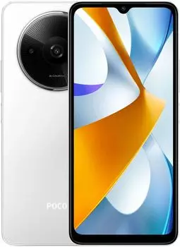 Смартфон POCO C61, 6.71" 1650x720 IPS, MediaTek Helio G36, 4Gb RAM, 128Gb, 3G/4G, Wi-Fi, BT, 2xCam, 2-Sim, 5000 мАч, USB Type-C, Android 14 (Go Edition), белый (60837)
