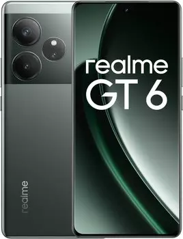 Смартфон Realme GT6, 6.78" 2400x1080 AMOLED, Qualcomm Snapdragon 8s Gen 3, 16Gb RAM, 512Gb, 3G/4G/5G, NFC, Wi-Fi, BT, 3xCam, 2-Sim, 5500 мАч, USB Type-C, Android 14, зеленый (631002001199)