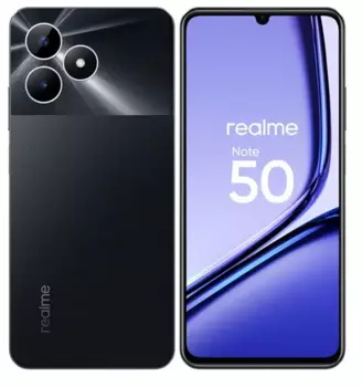 Смартфон Realme Note 50, 6.7" 1600x720 IPS, Unisoc Tiger T612, 4Gb RAM, 128Gb, 3G/4G, Wi-Fi, BT, 2xCam, 2-Sim, 5000 мАч, USB Type-C, Android 13, черный (Note 50_RMX3834_Black 4+128)