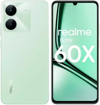 Смартфон Realme Note 60x, 6.74" 1600x720 IPS, Unisoc Tiger T612, 3Gb RAM, 64Gb, 3G/4G, Wi-Fi, BT, 2xCam, 2-Sim, 5000 мАч, USB Type-C, Android 14, зеленый (RMX3938/RLM-3938.3-64.GN)