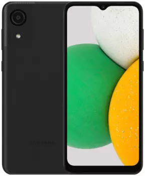 Смартфон Samsung Galaxy A03 Core, 6.5" 720x1600 TN, Unisoc SC9863A, 2Gb RAM, 32Gb, 3G/4G, Wi-Fi, BT, Cam, 2-Sim, 5000 мА⋅ч, Micro-USB, Android 11 Go, черный (SM-A032FCKDMEA)