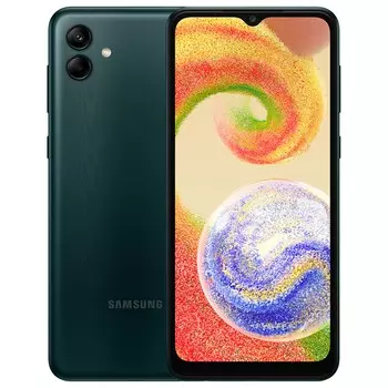 Смартфон Samsung Galaxy A04, 6.5" 720x1600 PLS, MediaTek Helio P35, 3Gb RAM, 32Gb, 3G/4G, Wi-Fi, BT, 2xCam, 2-Sim, 5000 мАч, USB Type-C, Android 12, зеленый (SM-A045FZGDSKZ)