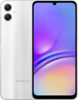 Смартфон Samsung Galaxy A05, 6.7" 720x1600 PLS, MediaTek Helio G85, 4Gb RAM, 128Gb, 3G/4G, Wi-Fi, BT, 2xCam, 2-Sim, 5000 мАч, USB Type-C, Android 13, серебристый (SM-A055FZSGCAU)