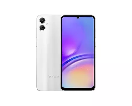 Смартфон Samsung Galaxy A05, 6.7" 1600x720 PLS, MediaTek Helio G85, 4Gb RAM, 64Gb, 3G/4G, NFC, Wi-Fi, BT, 2xCam, 2-Nano-SIM, 5000 мАч, USB Type-C, Android 13, серебристый (SM-A055FZSDMEA)