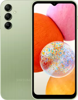 Смартфон Samsung Galaxy A14, 6.6" 1080x2408 PLS, Samsung Exynos 850, 4Gb RAM, 128Gb, 3G/4G, NFC, Wi-Fi, BT, 3xCam, 2-Sim, 5000 мАч, USB Type-C, Android 13, зеленый (SM-A145FLGVCAU)