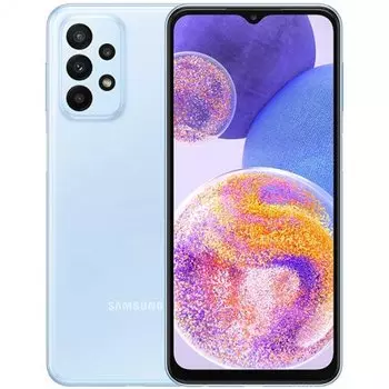 Смартфон Samsung Galaxy A23, 6.6" 1080x2408 PLS, Qualcomm Snapdragon 680, 4Gb RAM, 128Gb, 3G/4G, NFC, Wi-Fi, BT, 4xCam, 2-Sim, 5000mAh, USB Type-C, Android, голубой (SM-A235FLBVMEA)