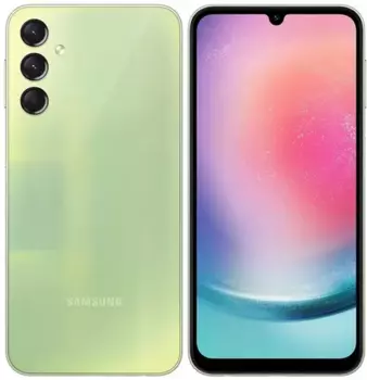 Смартфон Samsung Galaxy A24, 6.5" 1080x2340 Super AMOLED, MediaTek Helio G99, 4Gb RAM, 128Gb, 3G/4G, NFC, Wi-Fi, BT, 3xCam, 2-Sim, 5000 мАч, USB Type-C, Android 13, зеленый (SM-A245FLGUMEA)