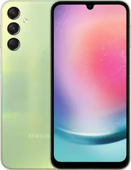 Смартфон Samsung Galaxy A24, 6.5" 1080x2340 Super AMOLED, MediaTek Helio G99, 6Gb RAM, 128Gb, 3G/4G, NFC, Wi-Fi, BT, 3xCam, 2-Sim, 5000 мАч, USB Type-C, Android 13, зеленый (SM-A245FLGVSKZ)