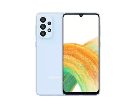 Смартфон Samsung Galaxy A33 5G, 6.4" 1080x2400 Super AMOLED, Samsung Exynos 1280, 6Gb RAM, 128Gb, 3G/4G/5G, NFC, Wi-Fi, BT, 4xCam, 2-Sim, 5000mAh, USB Type-C, Android 12, голубой (SM-A336BLBGSKZ)