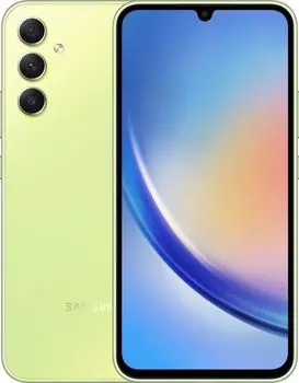 Смартфон Samsung Galaxy A34, 6.5" 1080x2340 Super AMOLED, MediaTek Dimensity 1080, 8Gb RAM, 256Gb, 3G/4G/5G, NFC, Wi-Fi, BT, 3xCam, 2-Sim, 5000 мАч, USB Type-C, Android 13, зеленый (SM-A346ELGEMEA)