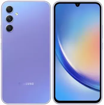 Смартфон Samsung Galaxy A34, 6.6" 1080x2340 Super AMOLED, MediaTek Dimensity 1080, 6Gb RAM, 128Gb, 3G/4G/5G, NFC, Wi-Fi, BT, 3xCam, 2-Sim, 5000 мАч, USB Type-C, Android 13, фиолетовый (SM-A346ELVACAU)