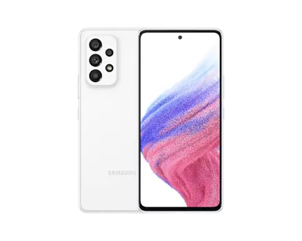 Смартфон Samsung Galaxy A53 5G, 6.5" 1080x2400 Super AMOLED, Samsung Exynos 1280, 6Gb RAM, 128Gb, 3G/4G/5G, NFC, Wi-Fi, BT, 4xCam, 2-Sim, 5000 мА⋅ч, USB Type-C, Android 12, белый (SM-A536EZWDSKZ)