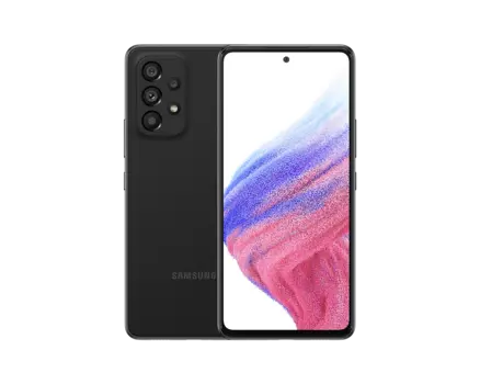 Смартфон Samsung Galaxy A53 5G, 6.5" 1080x2400 Super AMOLED, Samsung Exynos 1280, 6Gb RAM, 128Gb, 3G/4G/5G, NFC, Wi-Fi, BT, 4xCam, 2-Sim, 5000 мА⋅ч, USB Type-C, Android 12, черный (SM-A536EZKDSKZ)