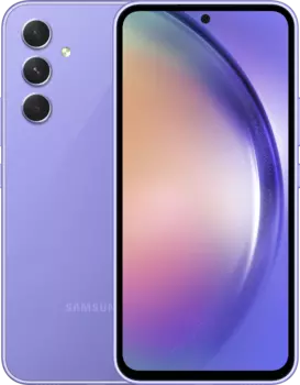 Смартфон Samsung Galaxy A54 5G, 6.4" 1080x2340 Super AMOLED, Samsung Exynos 1380, 6Gb RAM, 128Gb, 3G/4G/5G, NFC, Wi-Fi, BT, 3xCam, 2-Sim, 5000 мАч, USB Type-C, Android 13, фиолетовый (SM-A546ELVACAU)