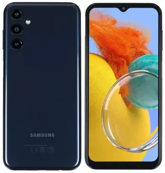 Смартфон Samsung Galaxy M14, 6.6" 1080x2408 PLS, Samsung Exynos 1330, 4Gb RAM, 128Gb, 3G/4G/5G, Wi-Fi, BT, 3xCam, 2-Sim, 6000 мАч, USB Type-C, Android 13, темно-синий (SM-M146BDBVCAU)