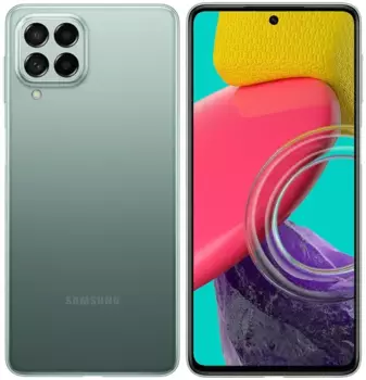 Смартфон Samsung Galaxy M53, 6.7" 1080x2400 Super AMOLED Plus, MediaTek Dimensity 900, 8Gb RAM, 256Gb, 3G/4G, NFC, Wi-Fi, BT, 4xCam, 2-Sim, 5000 мА⋅ч, USB Type-C, Android 12, зеленый (SM-M536BZGHMEA)