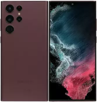 Смартфон Samsung Galaxy S22 Ultra, 6.8" 1440x3088 Dynamic AMOLED 2X, Samsung Exynos 2200, 8Gb RAM, 128Gb, 3G/4G/5G, NFC, Wi-Fi, BT, 4xCam, 2-Sim, 5000mAh, USB Type-C, Android 12, бордовый (SM-S908BDRDSKZ)